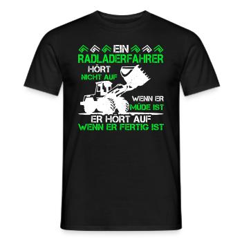 Radladerfahrer wenn fertig ist Radlader - Männer T-Shirt - Schwarz - Vorne - AI Model Male 178 light (178cm)