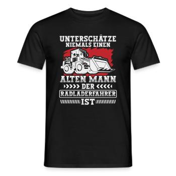 Radladerfahrer unterschätze niemals Radlader - Männer T-Shirt - Schwarz - Vorne - AI Model Male 178 light (178cm)