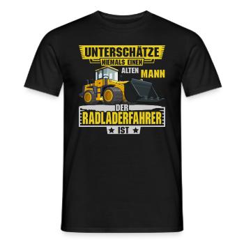 Radladerfahrer unterschätze niemals Radlader - Männer T-Shirt - Schwarz - Vorne - AI Model Male 178 light (178cm)
