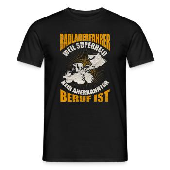 Radlader Radladerfahrer Supherheld - Männer T-Shirt - Schwarz - Vorne - AI Model Male 178 light (178cm)