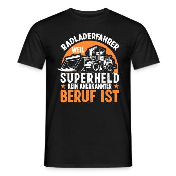 Radlader Radladerfahrer Supherheld - Männer T-Shirt - Schwarz - Vorne - AI Model Male 178 light (178cm)
