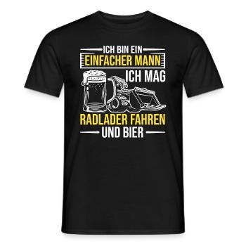Radlader und Bier Radladerfahrer Bauarbeiter - Männer T-Shirt - Schwarz - Vorne - AI Model Male 178 light (178cm)