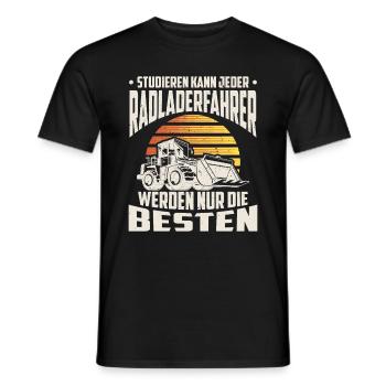 Radlader Radladerfahrer nur die Besten - Männer T-Shirt - Schwarz - Vorne - AI Model Male 178 light (178cm)