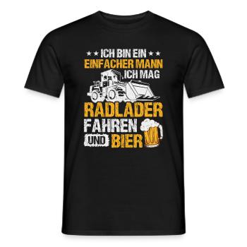 Radlader und Bier Radladerfahrer Bauarbeiter - Männer T-Shirt - Schwarz - Vorne - AI Model Male 178 light (178cm)
