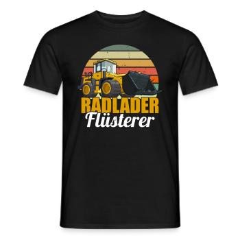 Radlader Flüsterer Retro Radladerfahrer - Männer T-Shirt - Schwarz - Vorne - AI Model Male 178 light (178cm)