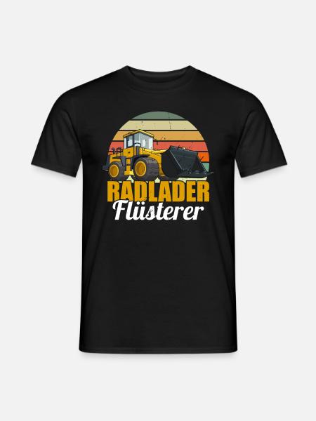 Radlader Flüsterer Retro Radladerfahrer - Männer T-Shirt - Schwarz
