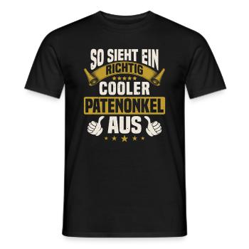 So sieht ein cooler Patenonkel aus Taufpate - Männer T-Shirt - Schwarz - Vorne - AI Model Male 178 light (178cm)