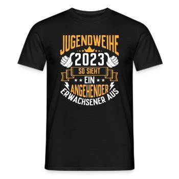 Jugendweihe 2023 ein angehender Erwachsener - Männer T-Shirt - Schwarz - Vorne - AI Model Male 178 light (178cm)