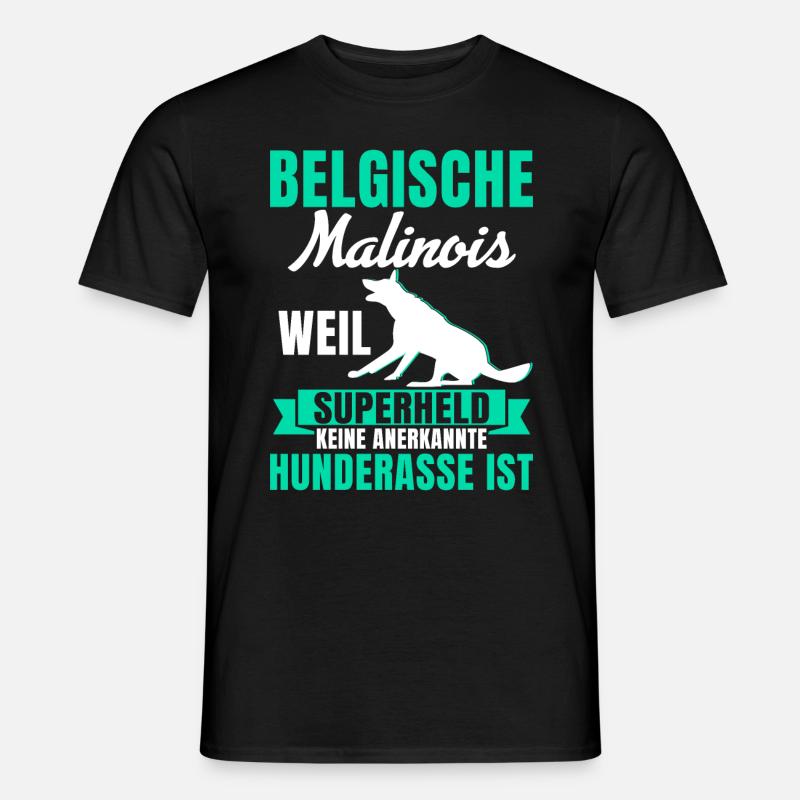 Belgischer Malinois Supherheld Hunderasse - Männer T-Shirt - Schwarz