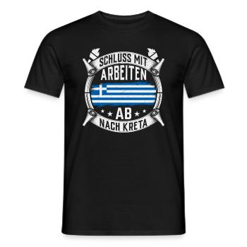 Schluss mit arbeiten ab nach Kreta Urlaub - Männer T-Shirt - Schwarz - Vorne - AI Model Male 178 light (178cm)