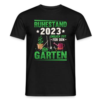 Rentner 2023 Zeit für den Garten Rente - Männer T-Shirt - Schwarz - Vorne - AI Model Male 178 light (178cm)