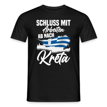 Schluss mit arbeiten ab nach Kreta Urlaub - Männer T-Shirt - Schwarz - Vorne - AI Model Male 178 light (178cm)