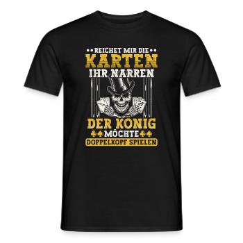 Doppelkopf reichet mir die Karten Kartenspiel - Männer T-Shirt - Schwarz - Vorne - AI Model Male 178 light (178cm)