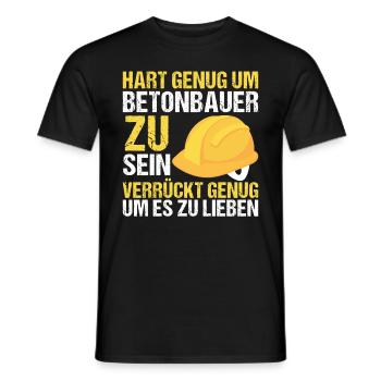 Hart genug um Betonbauer zu sein Beruf - Männer T-Shirt - Schwarz - Vorne - AI Model Male 178 light (178cm)