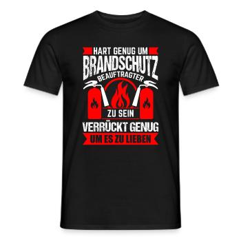 Hart genug um Brandschutzbeauftragter zu sein - Männer T-Shirt - Schwarz - Vorne - AI Model Male 178 light (178cm)