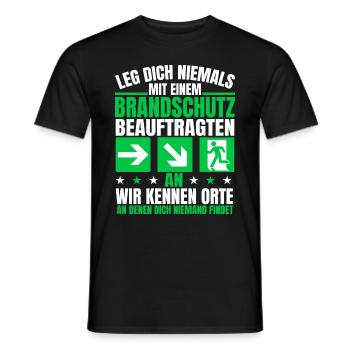 Leg dich niemals an Brandschutzbeauftragter - Männer T-Shirt - Schwarz - Vorne - AI Model Male 178 light (178cm)