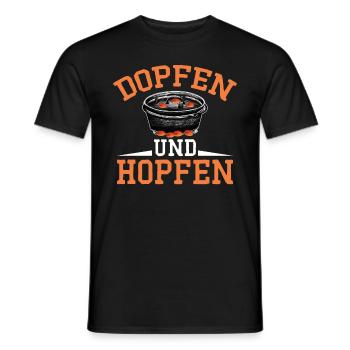 Dutch Oven Dopfen und Hopfen Outdoor - Männer T-Shirt - Schwarz - Vorne - AI Model Male 178 light (178cm)