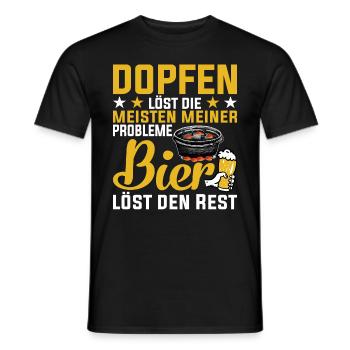 Dutch Oven und Bier Spruch Dopfer - Männer T-Shirt - Schwarz - Vorne - AI Model Male 178 light (178cm)