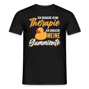 Brauche keine Therapie Badeente Gummiente - Männer T-Shirt - Schwarz - Vorne - AI Model Male 178 light (178cm)