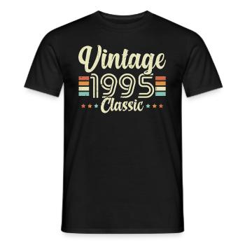 Vintage 1995 Classic, Cadeau D'anniversaire 28 Ans - T-shirt homme - noir - Devant - AI Model Male 178 light (178cm)