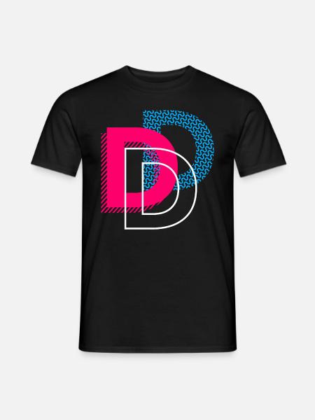 Initial letter D - Men's T-Shirt - black
