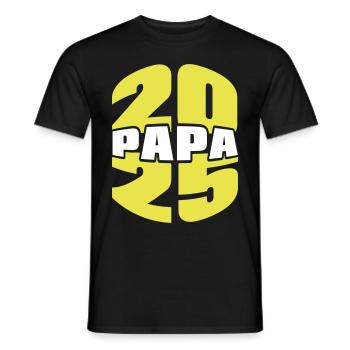 2025 Papa - Männer T-Shirt - Schwarz - Vorne - AI Model Male 178 light (178cm)