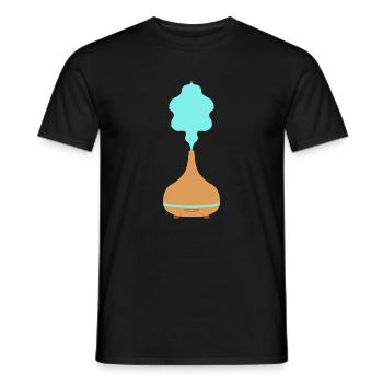 Aroma Diffuser / Duftlampe / Raumbefeuchter - Männer T-Shirt - Schwarz - Vorne - AI Model Male 178 light (178cm)