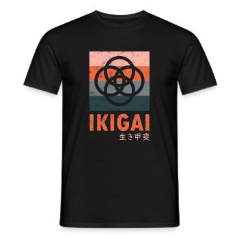 Ikigai vintage - Men's T-Shirt - black - Front - AI Model Male 178 light (178cm)