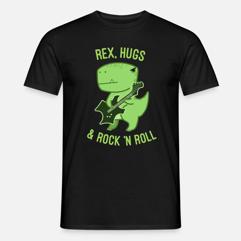 Rex, Hugs and Rock 'n Roll - Männer T-Shirt - Schwarz