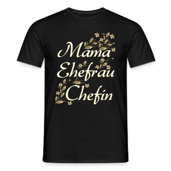 MAMA EHEFRAU CHEFIN - Geschenk Ehefrau - Männer T-Shirt - Schwarz - Vorne - AI Model Male 178 light (178cm)