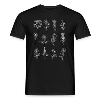 Fleurs sauvages - T-shirt homme - noir - Devant - AI Model Male 178 light (178cm)