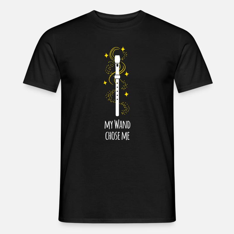 Blockflöte Zauberstab Geschenk Flöte - Männer T-Shirt - Schwarz