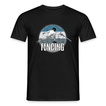 Fechten - Männer T-Shirt - Schwarz - Vorne - AI Model Male 178 light (178cm)