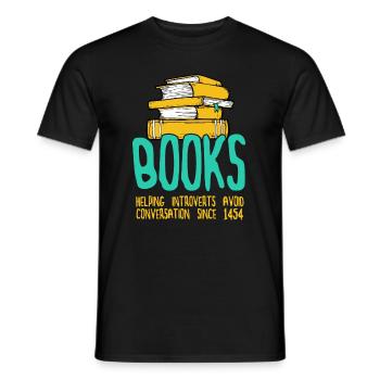 Bücher für Introvertierte - Männer T-Shirt - Schwarz - Vorne - AI Model Male 178 light (178cm)