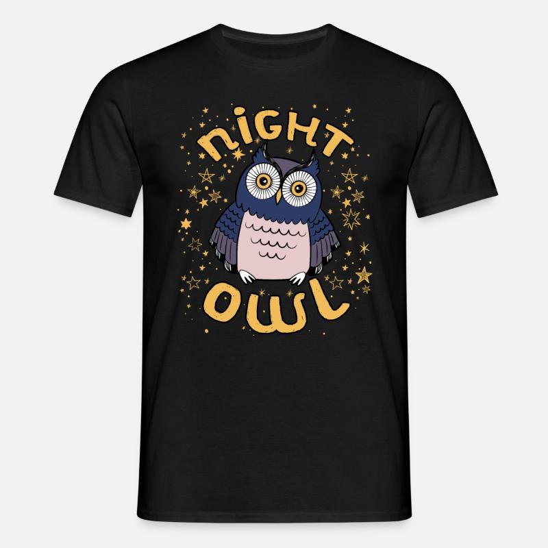 nat ugle - T-shirt til herrer - sort