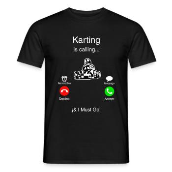 Le karting m'appelle et je dois y aller - T-shirt homme - noir - Devant - AI Model Male 178 light (178cm)