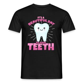 Dentist and dental assistant - Men's T-Shirt - black - Front - AI Model Male 178 light (178cm)