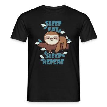 Sleep Eat Sleep Repeat - Men's T-Shirt - black - Front - AI Model Male 178 light (178cm)
