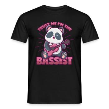 Panda bass saying for bass players and bass players - Men's T-Shirt - black - Front - AI Model Male 178 light (178cm)
