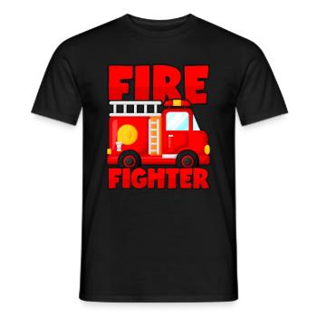 Camion pompier pompier pompier pompier - T-shirt homme - noir - Devant - AI Model Male 178 light (178cm)