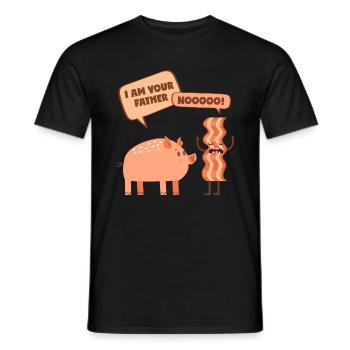 Schwein zum Bacon: Ich bin dein Vater! - Männer T-Shirt - Schwarz - Vorne - AI Model Male 178 light (178cm)