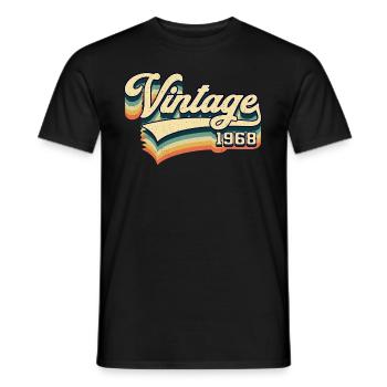 Vintage 1968 Jahrgang 53. Geburtstag Geschenk - Männer T-Shirt - Schwarz - Vorne - AI Model Male 178 light (178cm)