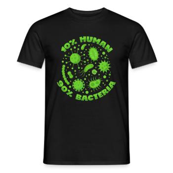 Bacteria Funny Biology Saying Bacteriology - Men's T-Shirt - black - Front - AI Model Male 178 light (178cm)