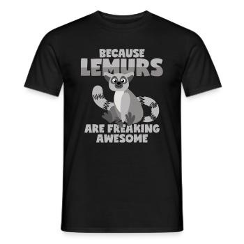 Lémuriens Madagascar Maki Vari Katta - T-shirt homme - noir - Devant - AI Model Male 178 light (178cm)