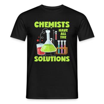 Chemist WordPlay Solution Funny Chemistry Saying - Men's T-Shirt - black - Front - AI Model Male 178 light (178cm)