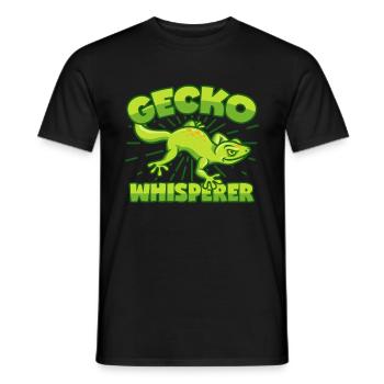 Gecko Whispering Lizard Salamander Lizard - Men's T-Shirt - black - Front - AI Model Male 178 light (178cm)