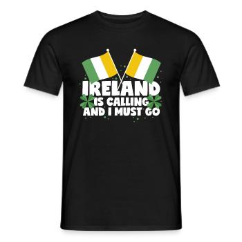 Ireland is calling and I must go Ireland saying - Men's T-Shirt - black - Front - AI Model Male 178 light (178cm)