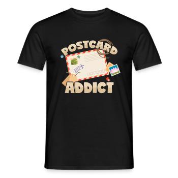 Postkarten Sucht Ansichtskarten Briefmarken - Männer T-Shirt - Schwarz - Vorne - AI Model Male 178 light (178cm)