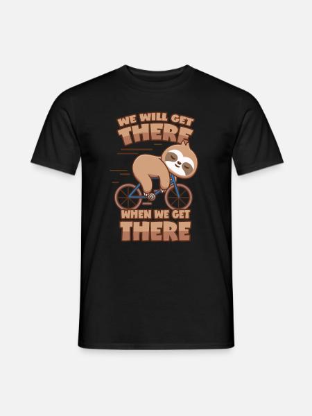 Sloth Bicycle Saying - Men's T-Shirt - black