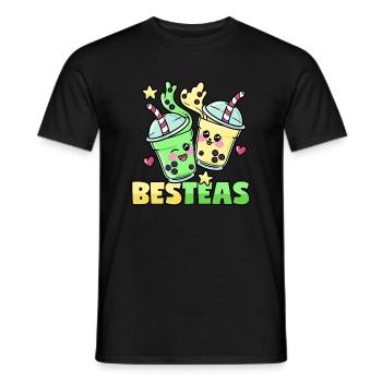Bubble Tea Friendship Besties BesTeas - Men's T-Shirt - black - Front - AI Model Male 178 light (178cm)